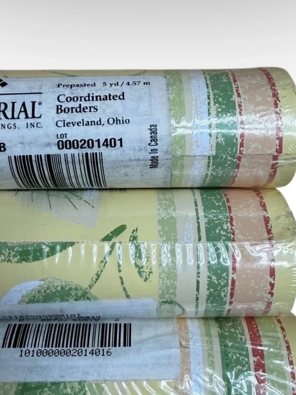 Imperial Vintage Wallpaper Border Vines Stencil Style Yellow 80s 90s 3 Rolls NEW